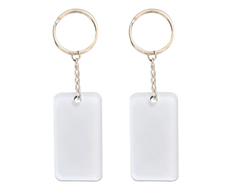 10x Pack Sublimation Acrylic Keychain Blank | Custom Acrylic Keychains | Personalized Acrylic Memorial Keychains image 6