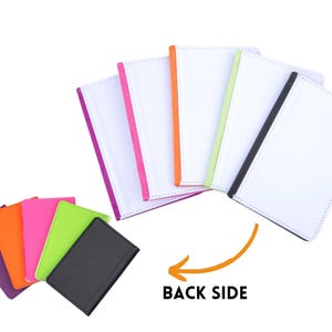 Porta-passaporte em branco para sublimação | Capa para passaporte em branco para sublimação | Porta-passaporte bi-dobrável em couro sintético | 5 cores disponíveis