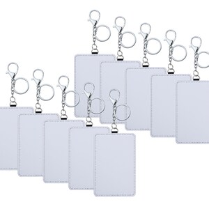 10x pack Sublimation Slim Card Holder | Leather PU Keychain Card holder | Blank Clip Wallet Card Holder KeyChain Bag Tag for Sublimation image 3