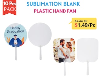 10pcs Sublimation Blank Plastic Hand Fan | Double-sided Printable