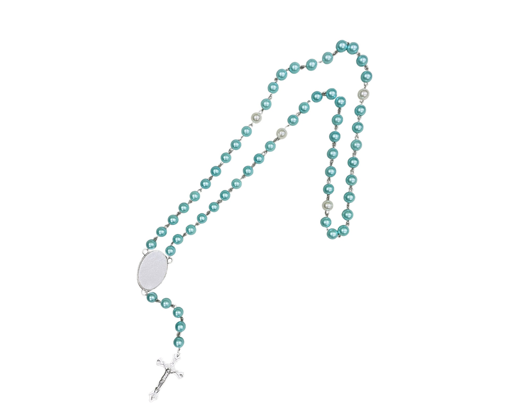 1pcs Sublimation Blank Rosaries Sublimation Prayer Beads Necklace Heat  Transfer Blank Rosary Printable Necklace for Baptism