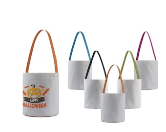Bolsas de Halloween para sublimación, ideales para cestas de Pascua, bolsas de dulces, bolsas de Halloween personalizadas, disponibles en 5 colores.