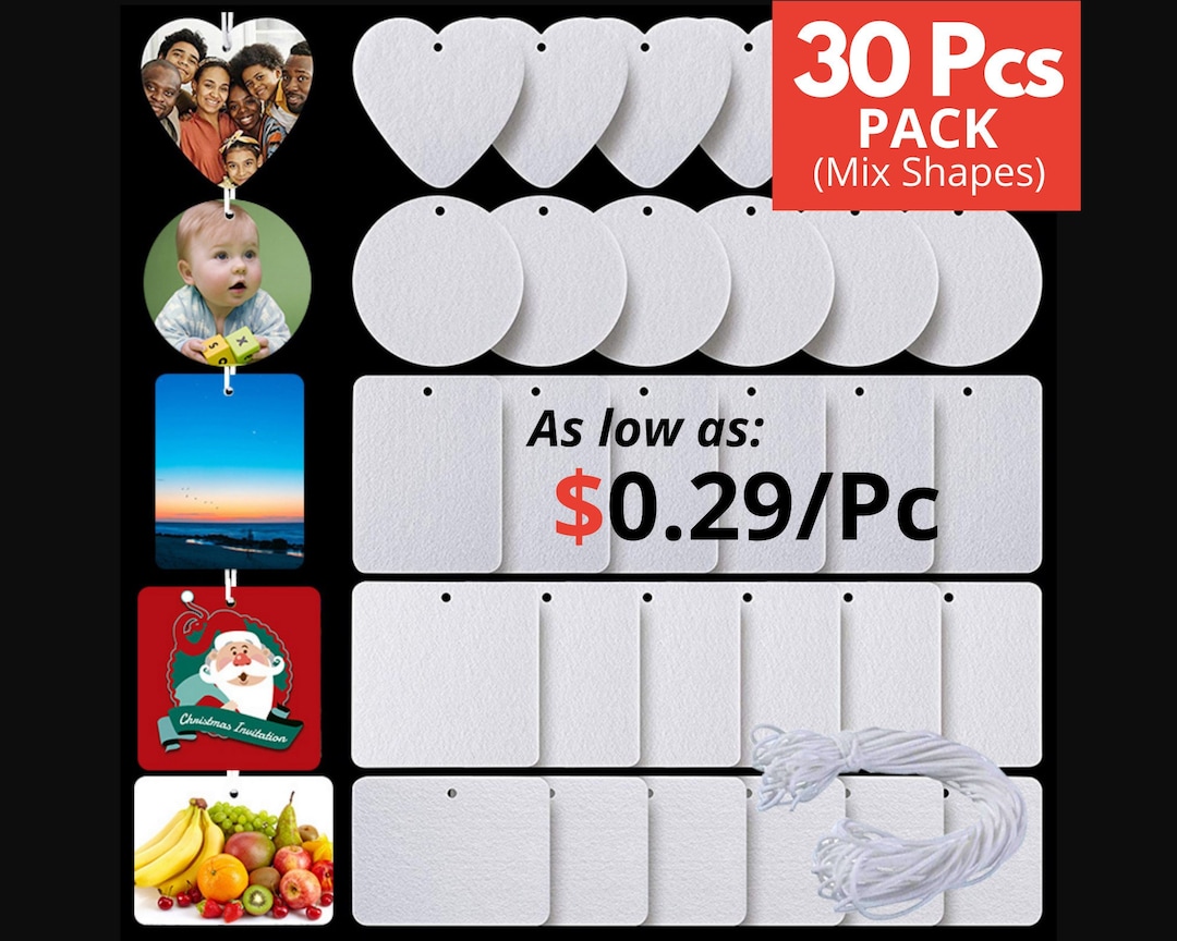 30x Sublimation Car Fresheners Sublimation Felt Car Air Fresheners Car