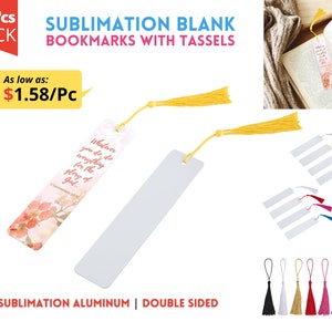 35pcs Sublimation Blank Bookmark Heat Transfer DIY Bookmark Sublimation  Bookmarks with Hole&35pcs Colorful Tassels - AliExpress