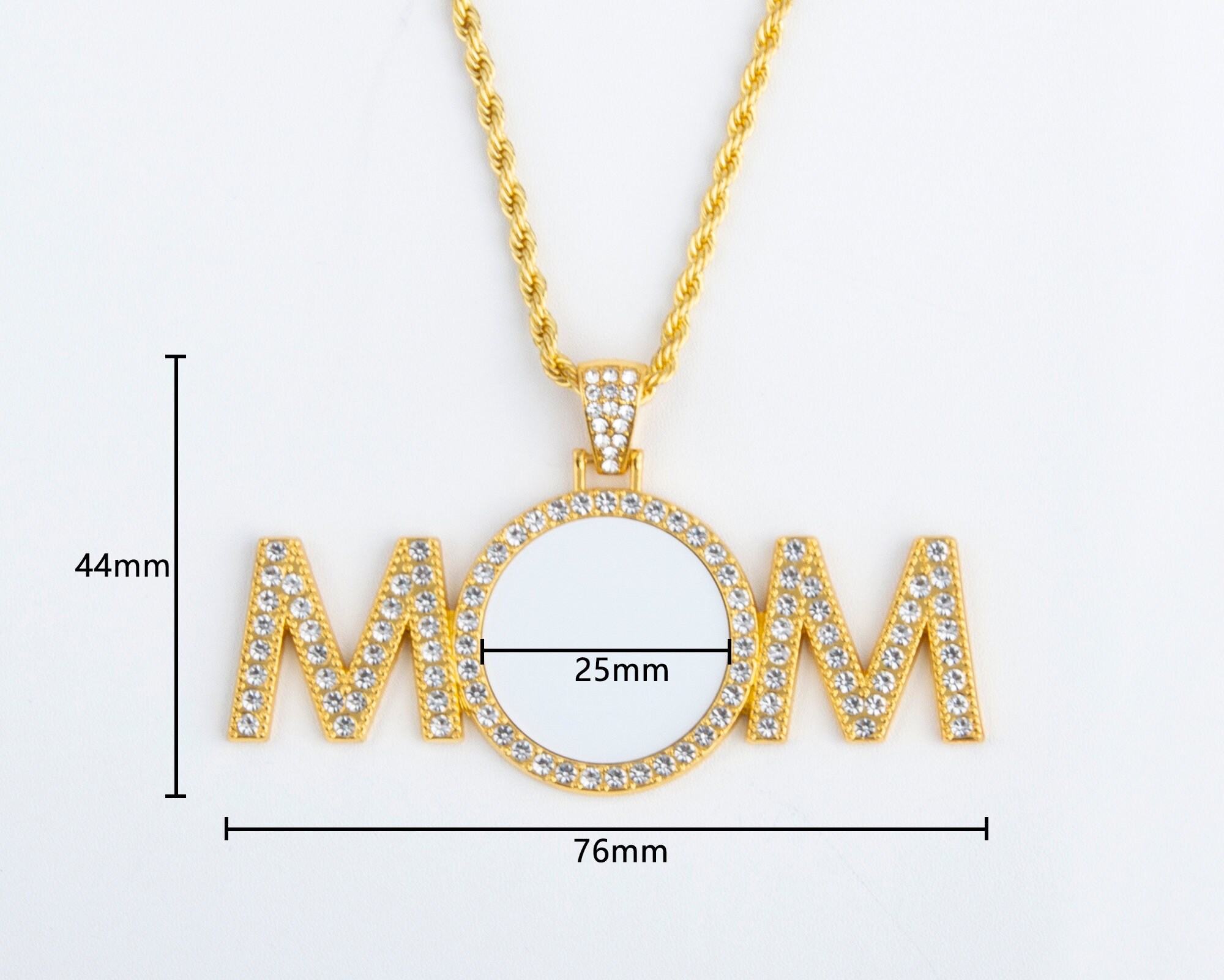 DIY Personalized Jewelry Gift Sublimation Blank Necklace MOM Pendant With  Chain