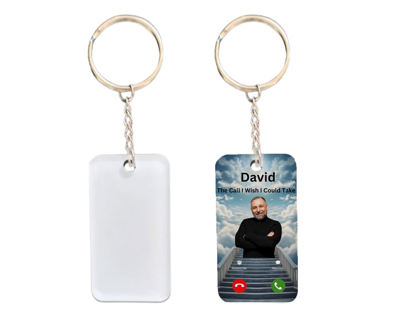 10x Pack Sublimation Acrylic Keychain Blank | Custom Acrylic Keychains | Personalized Acrylic Memorial Keychains image 2