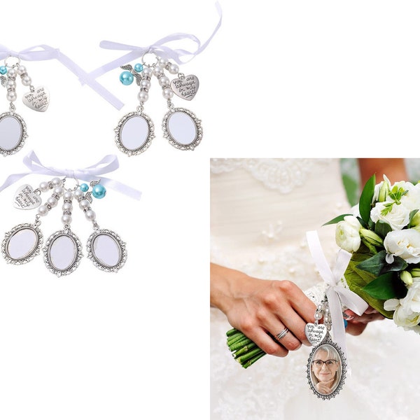 Sublimation Bouquet Photo Charm Blanks | Custom Memorial Charms | Wedding Tassel Charm | Wedding charm you are always in my heart