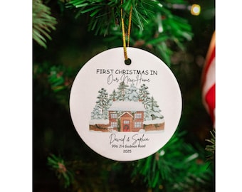 2025 Personalized First Christmas Ornament for New Home - Circle