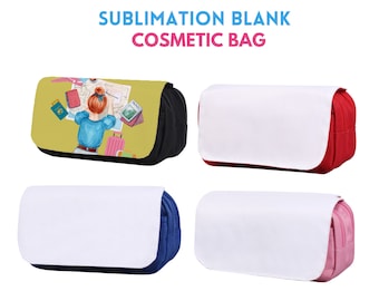 Black Pink Red Blue Sublimation Cosmetic Bag Pencil Pouch