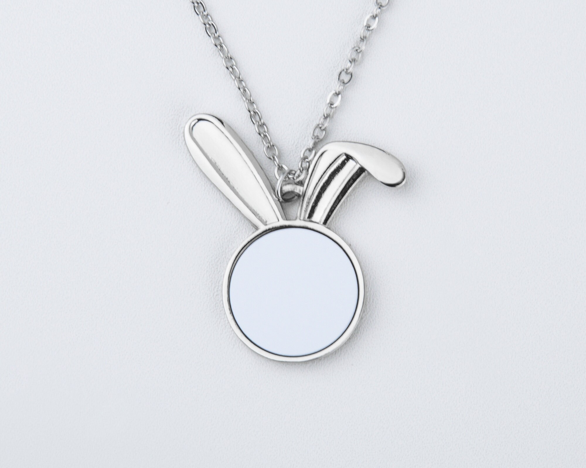 Personalized Easter Bunny Pendant Necklace with Photo, Rabbit Pendant Necklace, Easter Gift