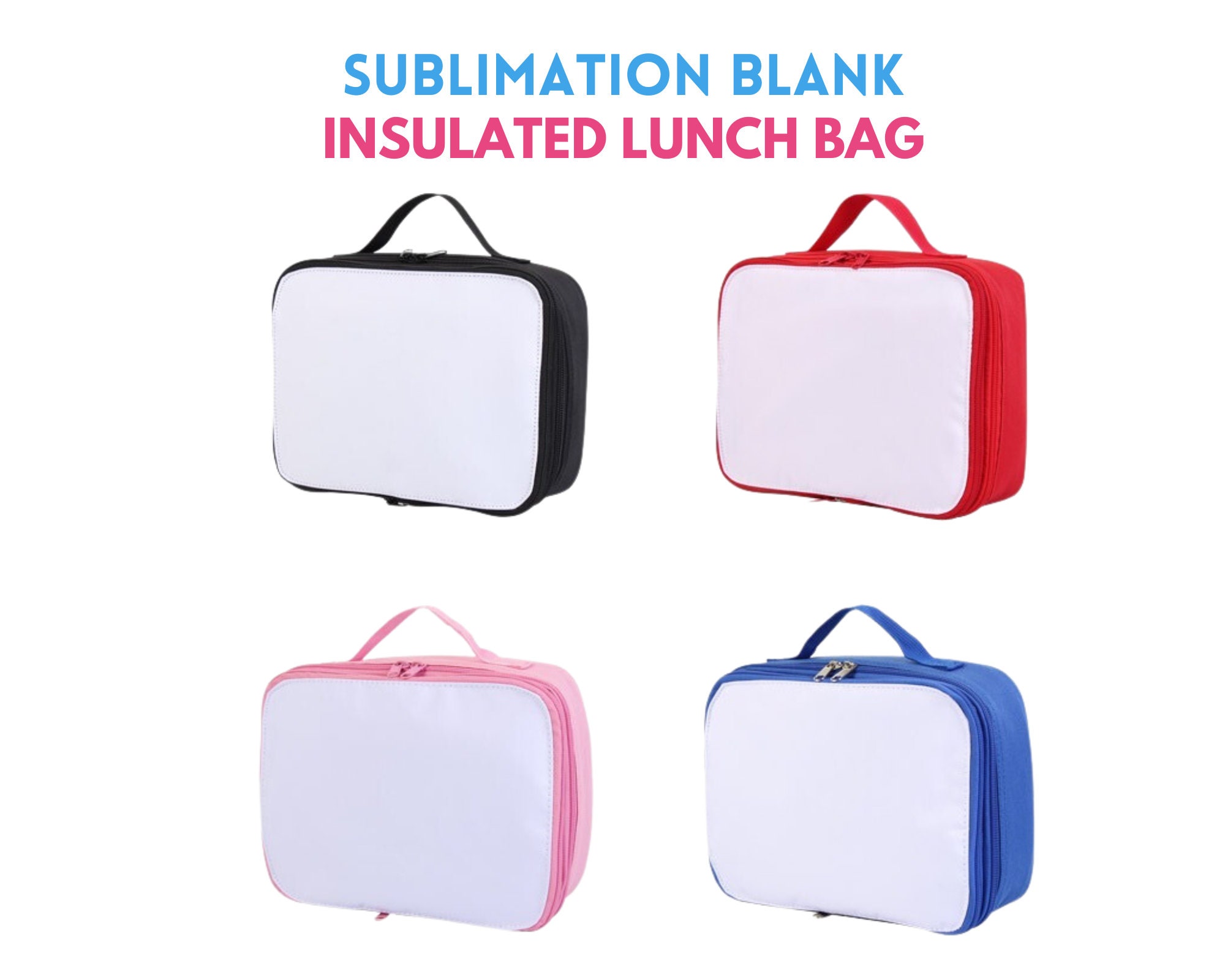  Paterr 24 Pieces Sublimation Blanks Neoprene Lunch Bag  Insulated Lunch Box Reusable Lunch Bag Case Thermal Food Carry Case  Handbags with Zipper for Adults Work Travel Picnic DIY, White: Home 