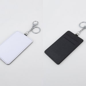 10x pack Sublimation Slim Card Holder | Leather PU Keychain Card holder | Blank Clip Wallet Card Holder KeyChain Bag Tag for Sublimation image 5