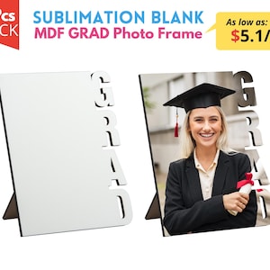 5x Pack Sublimation Blank MDF GRAD photo frame | MDF hard board Grad frame | Sublimation graduation photo stand | Sublimation Picture Frame