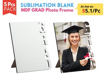 5x Pack Sublimation Blank MDF GRAD photo frame | MDF hard board Grad frame | Sublimation graduation photo stand | Sublimation Picture Frame