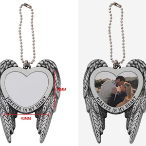 Metal Car Charm Sublimation Blanks| Sublimation Angel Wings Memorial Car Charm | Sublimation Blank Car Hangers | Car Mirror Charms