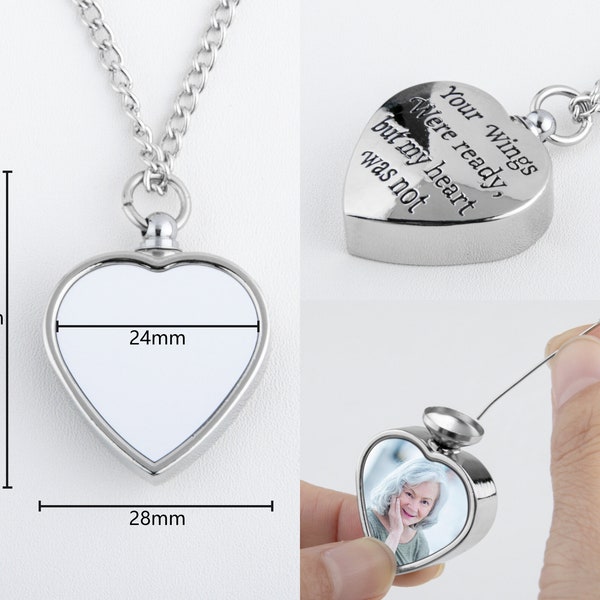 Urn Necklace Sublimation Blanks, Ashes Necklace, Memorial Necklace, Cremation Jewelry, Ashes Keepsake, Pet Memorial Jewelry #102033KS