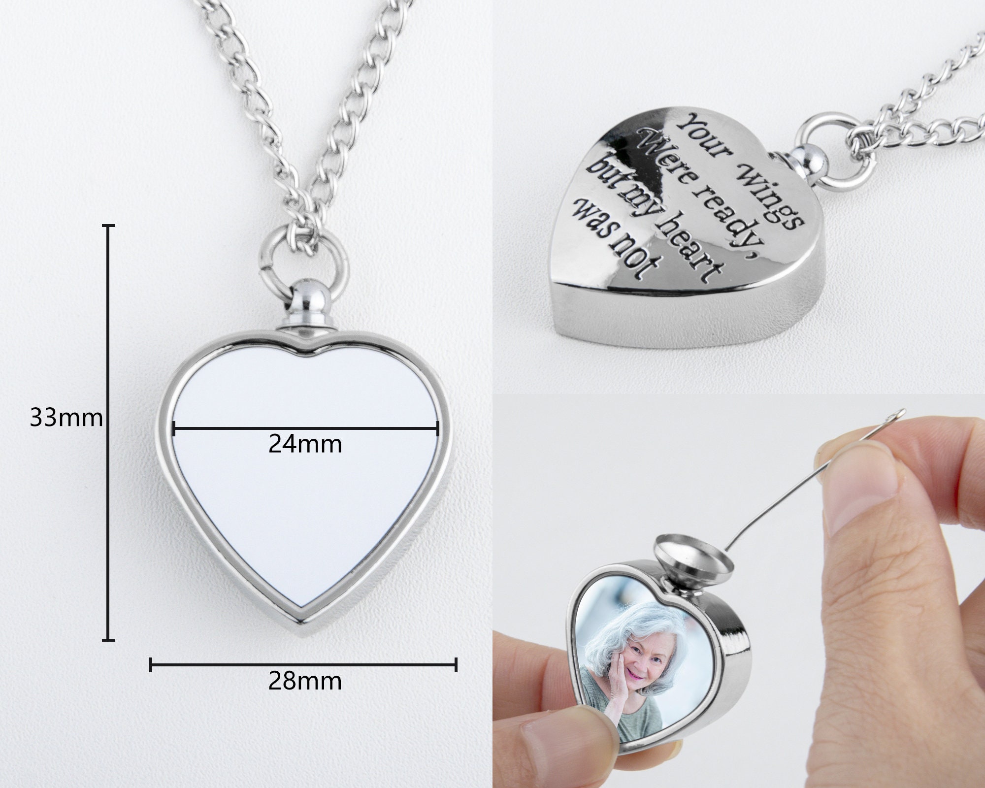 Sublimation Blank Heart Shape Necklace Pendants DIY Xmas Romantic Presents  Chain