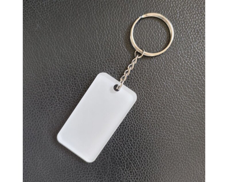 10x Pack Sublimation Acrylic Keychain Blank | Custom Acrylic Keychains | Personalized Acrylic Memorial Keychains image 5