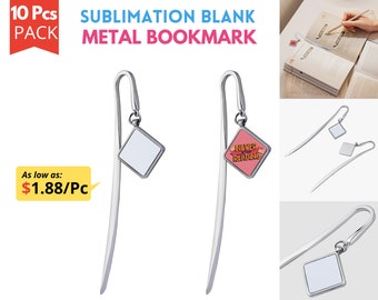 10x Sublimation Bookmarks Blanks | Personalized Gift Sublimation Blank  Bookmarks | Bookmark with Pendant