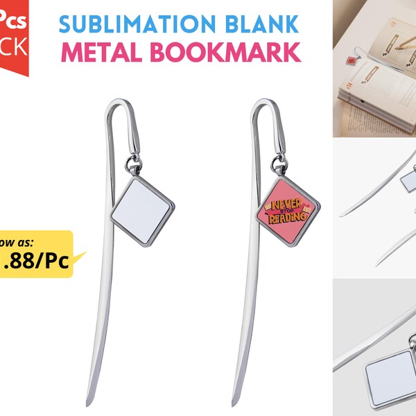 10x Sublimation Bookmarks Blanks | Personalized Gift Sublimation Blank Bookmarks | Bookmark with Pendant
