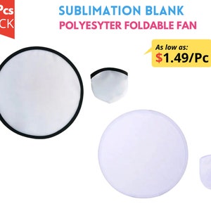 10x  Sublimation Foldable Fan Blanks| Polyester Foldable Fan with Pouch | Sublimation Graduation Fan