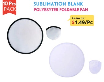 10x  Sublimation Foldable Fan Blanks| Polyester Foldable Fan with Pouch | Sublimation Graduation Fan