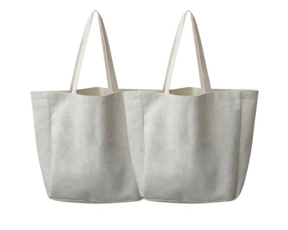 6-Pack Sublimation Blank Canvas Tote Bags - 15x16 Inch Polyester DIY Bags For Custom Printing & Crafts - View #3