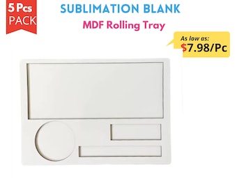 5 Pcs Pack Sublimation Blank MDF Rolling Tray | Customizable Stash Smoke Tray
