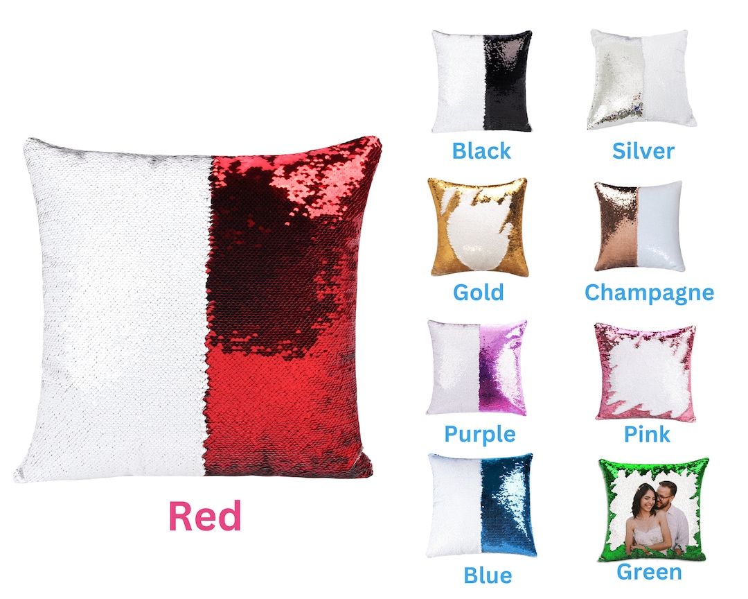 16 Inch Sublimation Sequin Pillow Case Blanks Personalized Photo Sequin