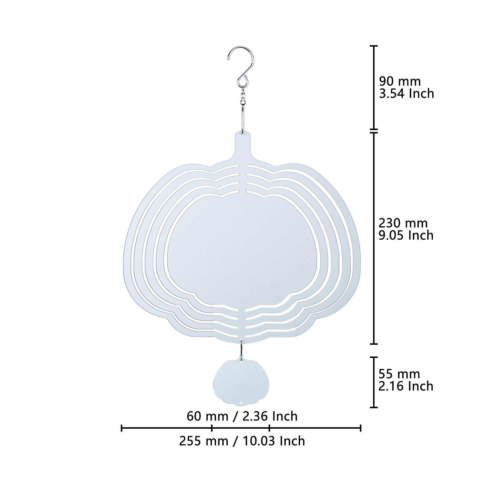 12 Pack 10x7.5 inch Double Sided Droplet Sublimation Wind Spinner Blanks  w/hooks