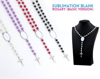 Sublimation Rosary | Sublimation Blank Rosary Necklace | Sublimation Rosaries Prayer beads Rosary With one printable insert.