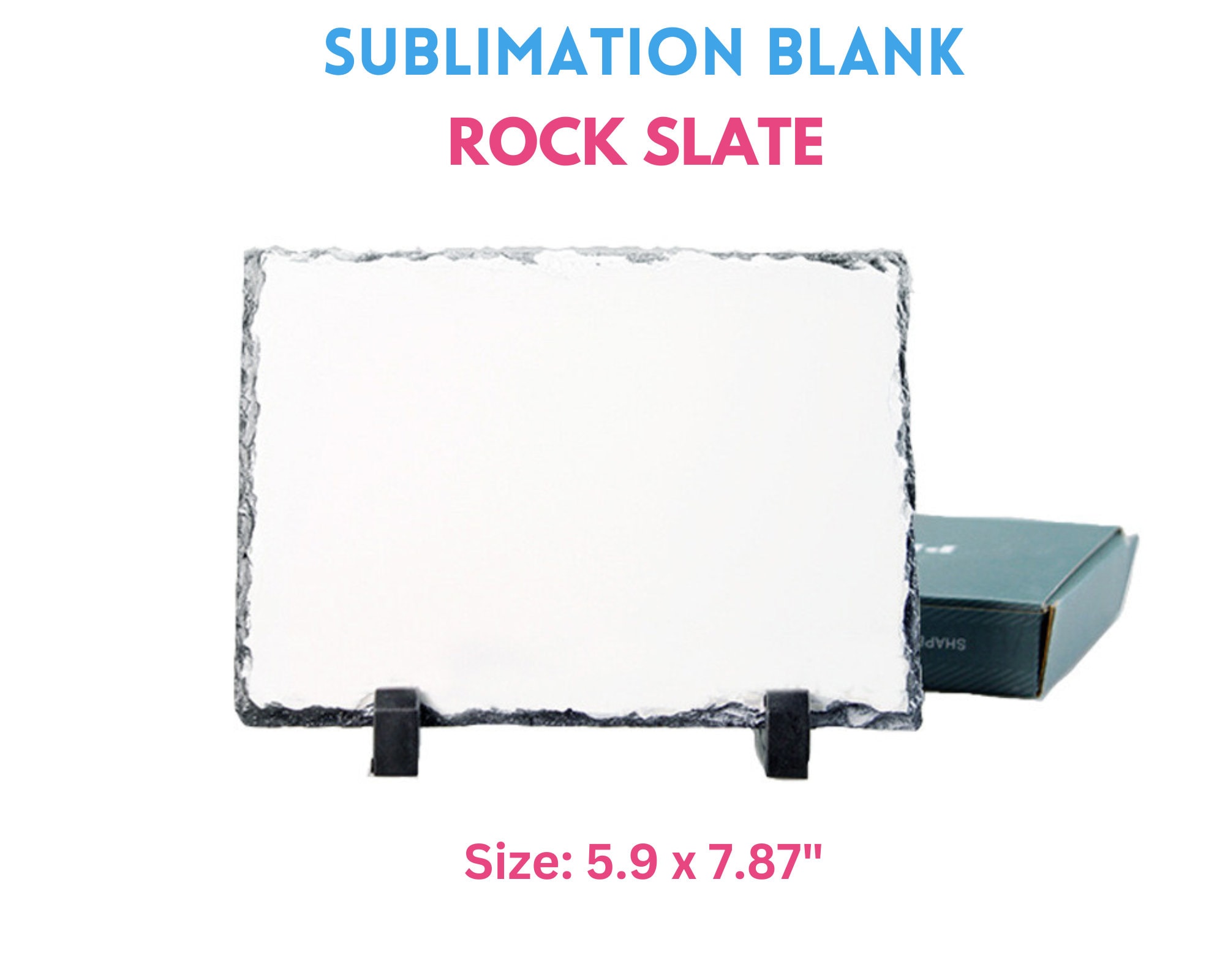 11.5L X .25W X 7.5H Photo Slate Rock Sublimation Plaque 