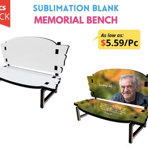 5x Opakowanie Pustych Ławek Pamięciowych Sublimacyjnych | Ławka Pamięciowa z Płyty MDF | Sublimowane Puste Miniaturowe Ławki Pamięciowe do Indywidualnego Druku DIY