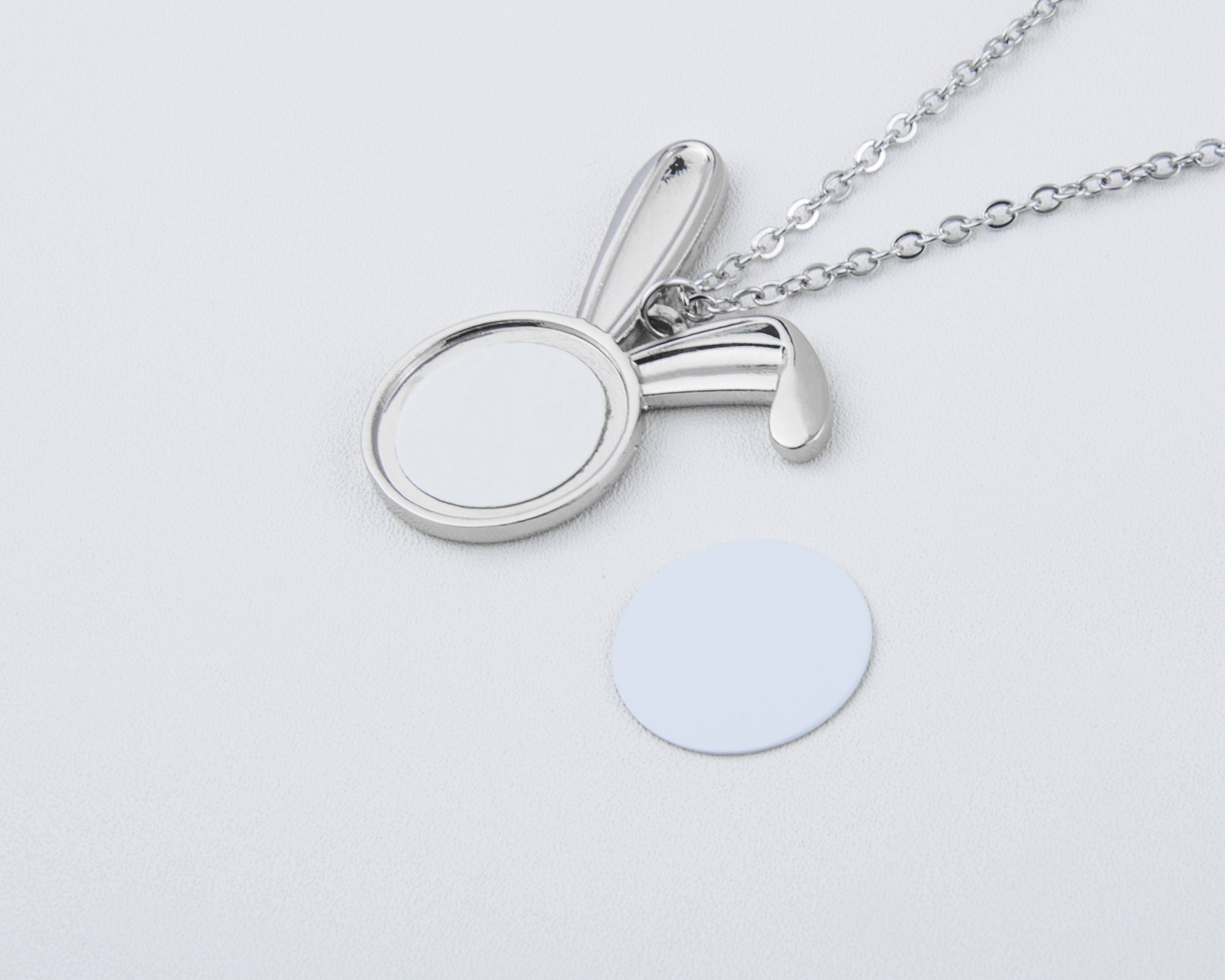 Personalized Easter Bunny Pendant Necklace with Photo, Rabbit Pendant Necklace, Easter Gift