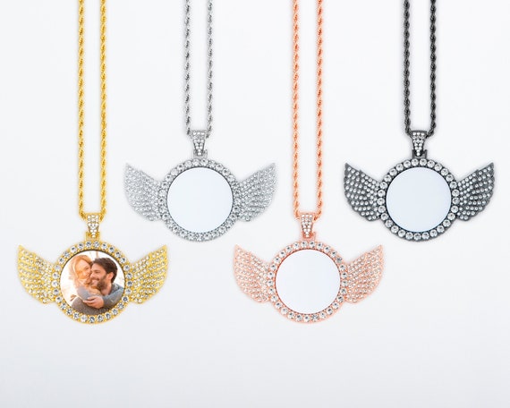 Angel Wings Necklace Sublimation Blank With 3mm Thick & 24 Inch