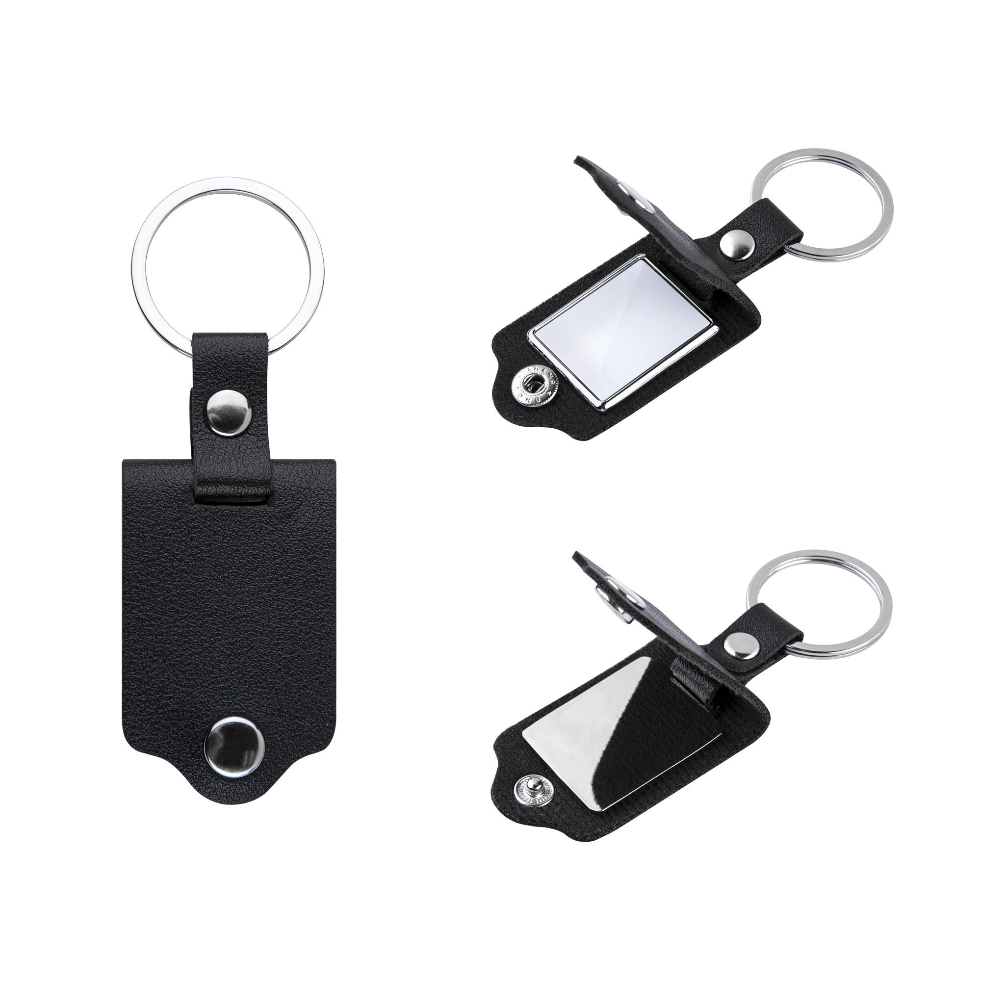 ColorSub Sublimation Faux Leather Keychain Blanks | Double Sided Faux Leather Sublimation Key Chain Available in 6 Shapes | Sublimation Key Holder