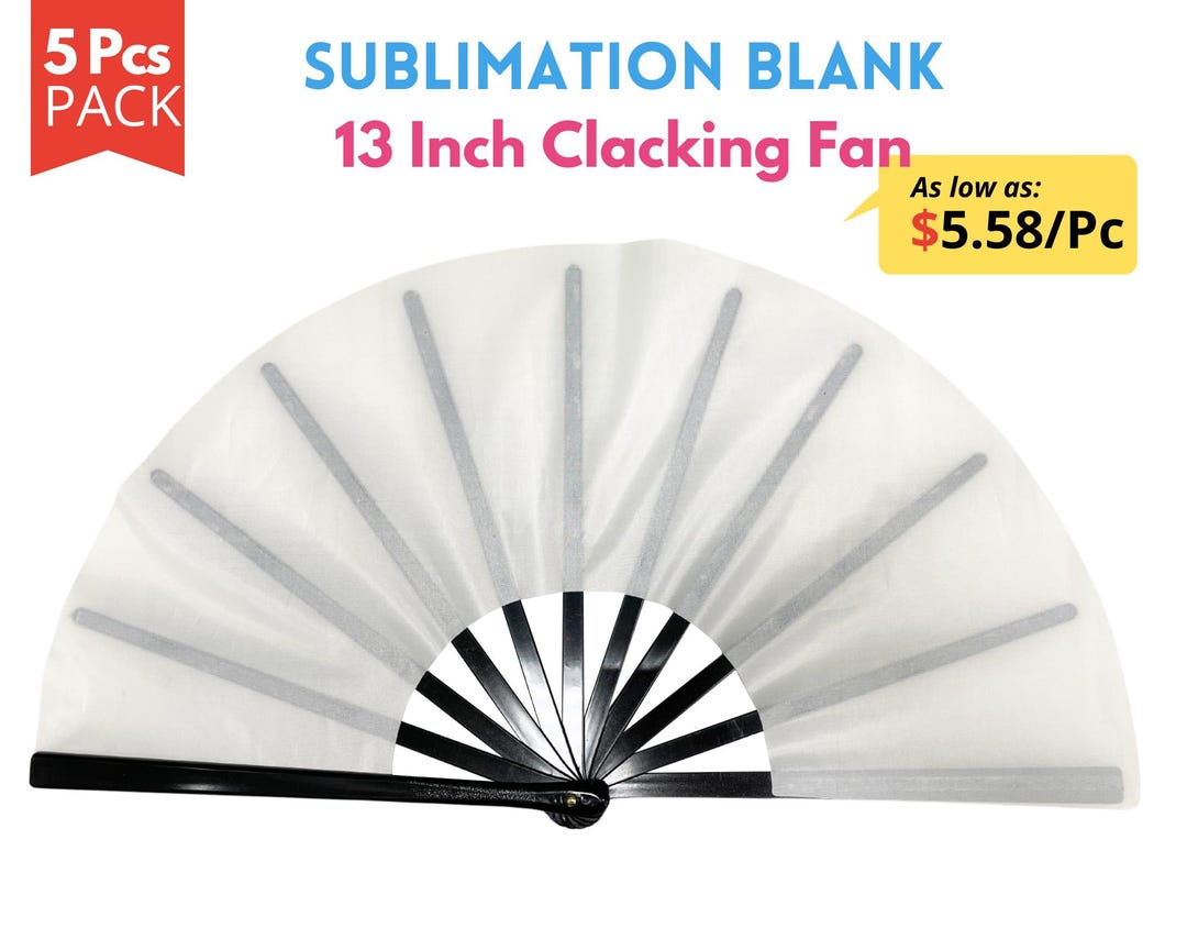 Orisub Polyester Sublimation Blank Folding Fans With Pouch For Printing