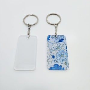 10x Pack Sublimation Acrylic Keychain Blank | Custom Acrylic Keychains | Personalized Acrylic Memorial Keychains image 4