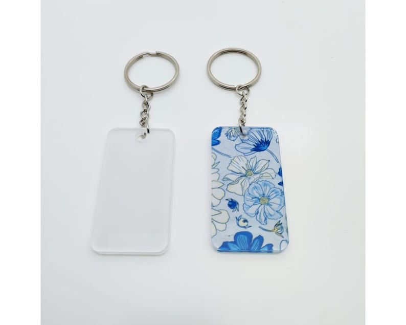 10x Pack Sublimation Acrylic Keychain Blank | Custom Acrylic Keychains | Personalized Acrylic Memorial Keychains image 4