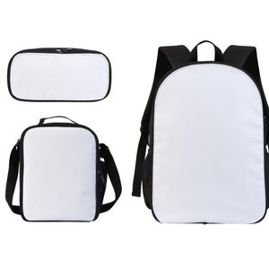Showudesigns 3-Piece School Backpack Set With Lunch Box & Pencil Case - Pug Dog Print, White (For Kids 6-15 Years) - View #7