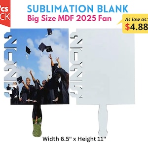 5 Pack Sublimation MDF 2025 Paddle fan | Sublimation MDF 2025 Hand Held Fan | 2025 Single Sided & Double Sided Sublimation Fan Blanks