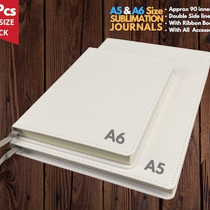 10x Pack_ A5 & A6 Size Sublimation Blank Journal Wholesale | Sublimation Diary | Sublimation Journal | Sublimation Notebook