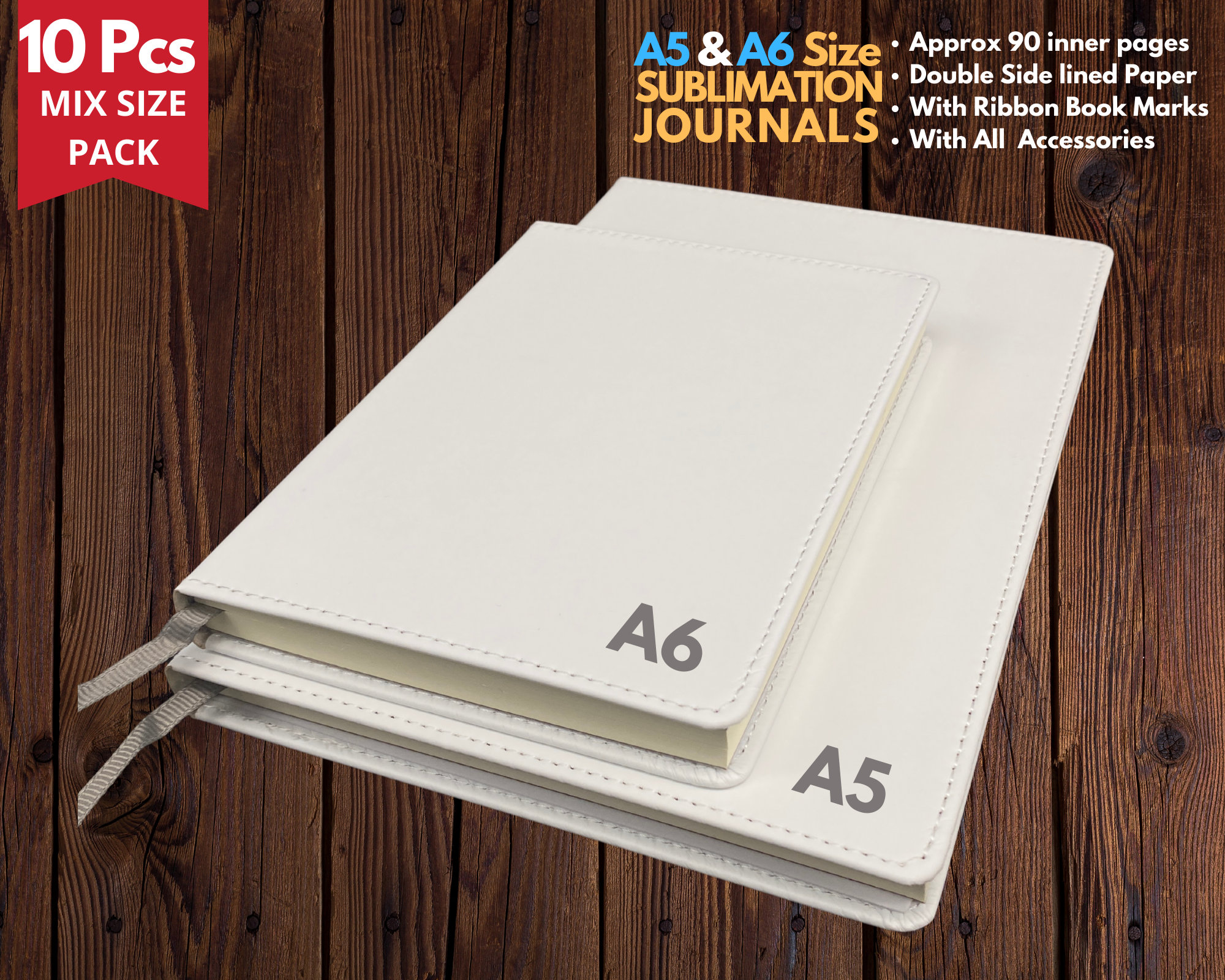 Sublimated Journal 10x Pack_ A5 & A6 Size Sublimation Blank Journal Wholesale ...
