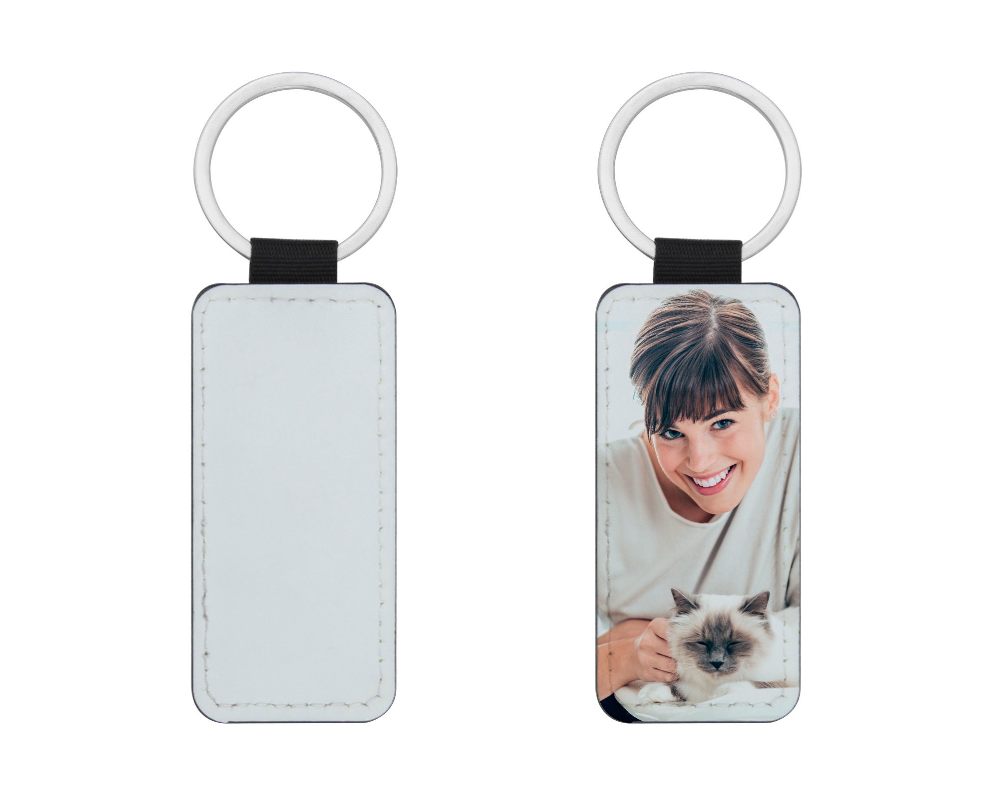 Sublimation Faux Leather Card Holder Keychain