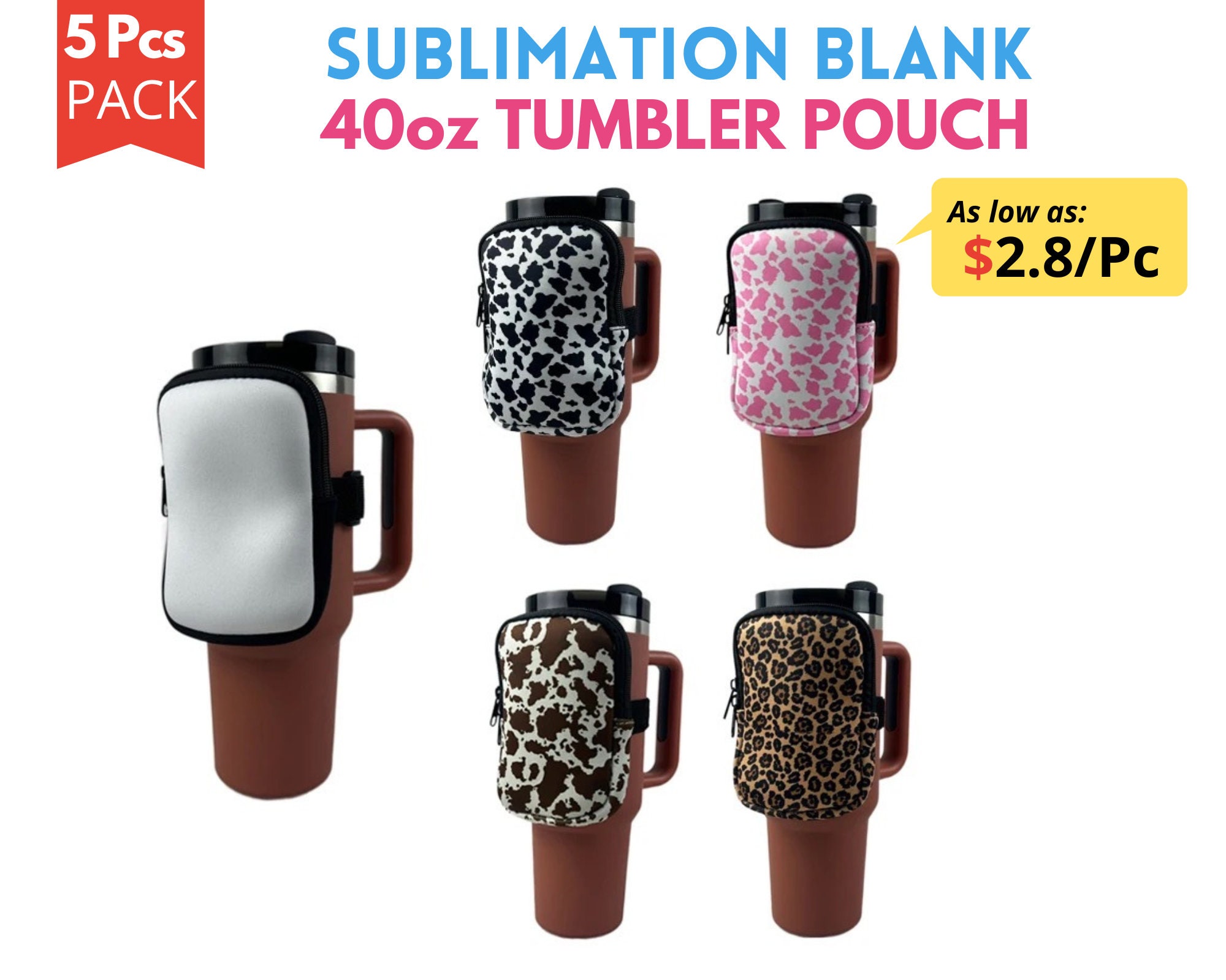 40oz Stanley Shape Sublimation White Bulk 20 Pack Insulated