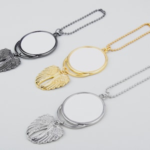 Angel Wings Car Charms Sublimation Blanks | Double Sided Car hanger Memorial Charm | 3 colors | Extra disc & adhesive sticker available.