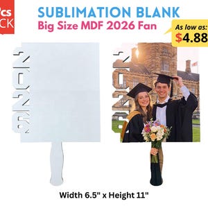 5 Pack Sublimation MDF 2026 Paddle fan | Sublimation MDF 2026 Hand Held Fan | 2026 Single Sided & Double Sided Sublimation Fan Blanks