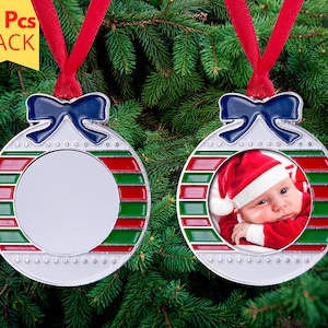 Christmas Ornaments Sublimation Blank | 10 Pcs Pack | Sublimate Christmas Tree Decorations Ornaments | Sublimation Ornament for Wreath