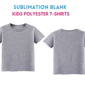 95% Polyester Sublimation T-Shirt Blanks | Cotton Feeling Sublimation Kids Tshirts | Sublimation tshirt | Personalized Kids Grey Tshirt