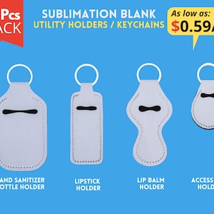 10x Pack Sublimation Hand Sanitizer Bottle Holder, Sublimation Lipstick Holder, Sublimation Lip Balm Holder, Sublimation Access Key Holder